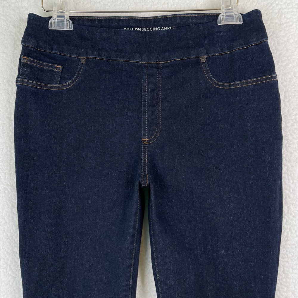 Chico's Dark Wash Pull On Jegging Ankle Pants Size 0.5R US 6R Blue Stretch Denim